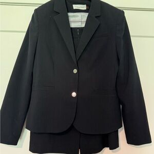 Calvin Klein Black and White Striped Lining Blazer